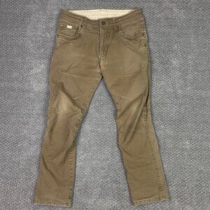 Kuhl Free Kanvus Jeans Men's 32 x 30 Fit 32 x 28 Brown Dark Khaki Hiking Outdoor